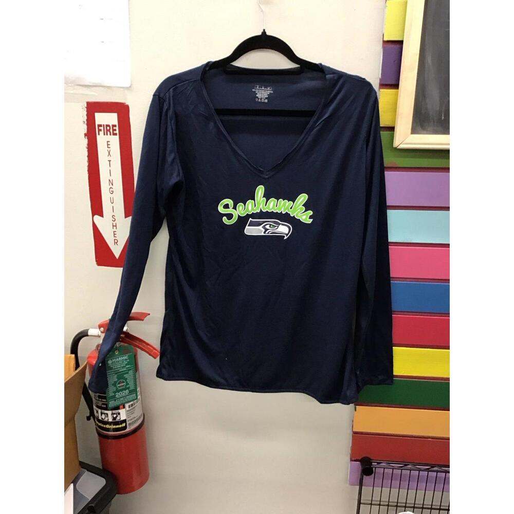 NFL Seattle Seahawks ladies long sleeve tshirt XL navy new from HSN